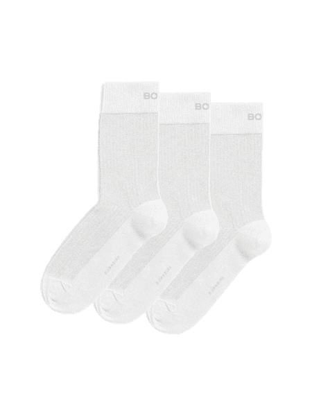 Björn Borg Core Ankle Rib Socks 3-pack Vit, 36-40