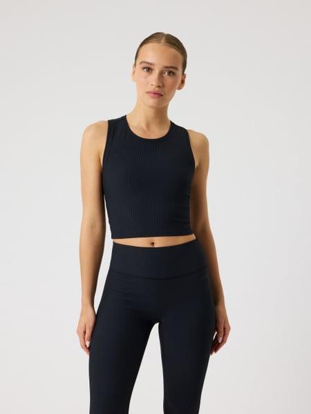 Björn Borg Studio Ribbed Cropped Tank Top Svart, S