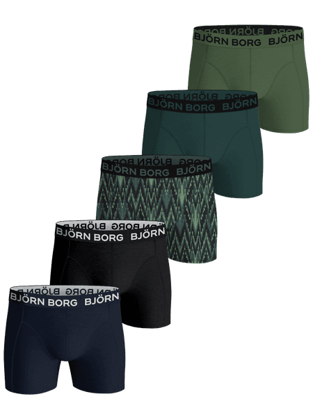 Björn Borg Cotton Stretch Boxers 5-pack Svart, 122-128