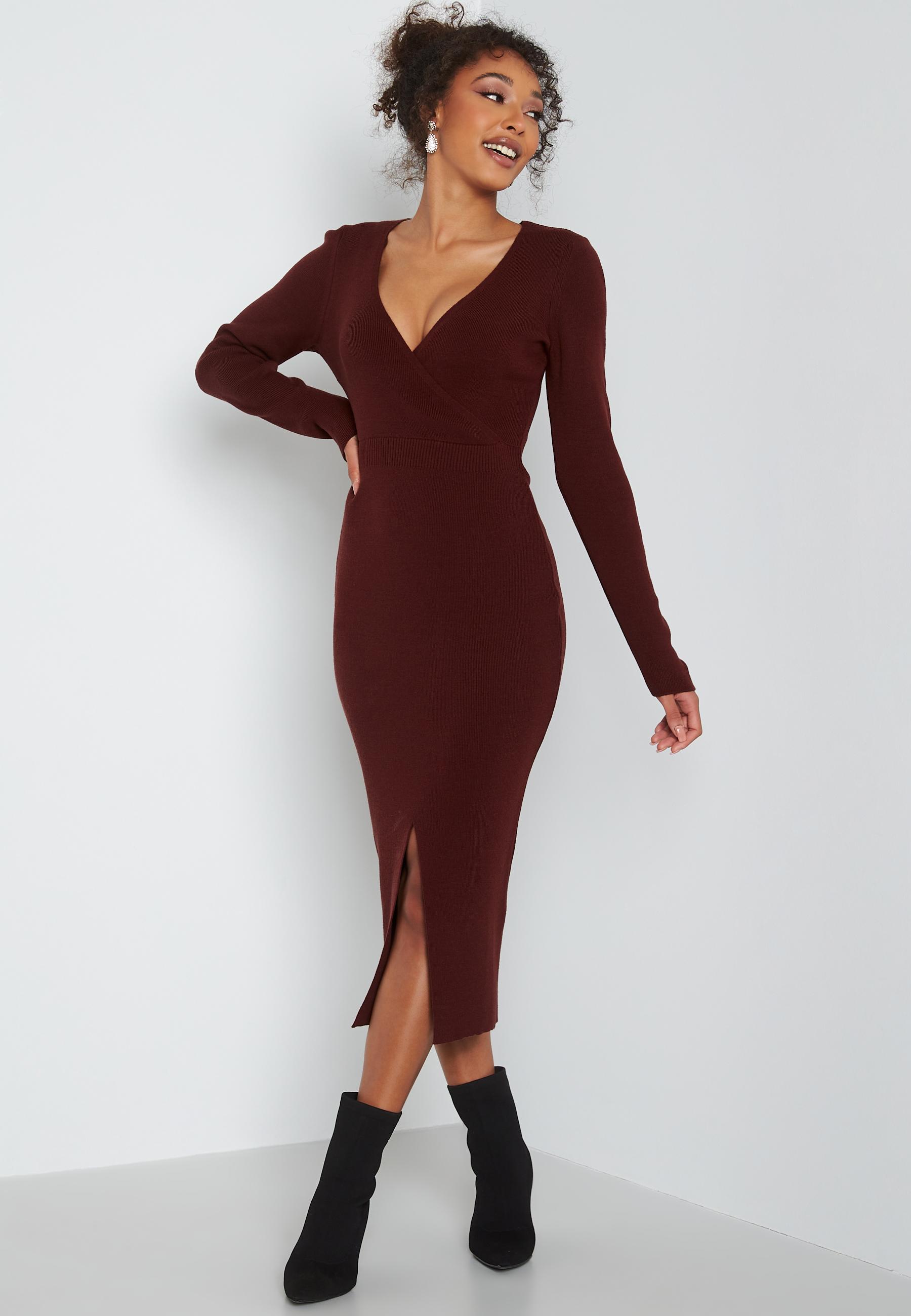 Lima knitted wrap dress