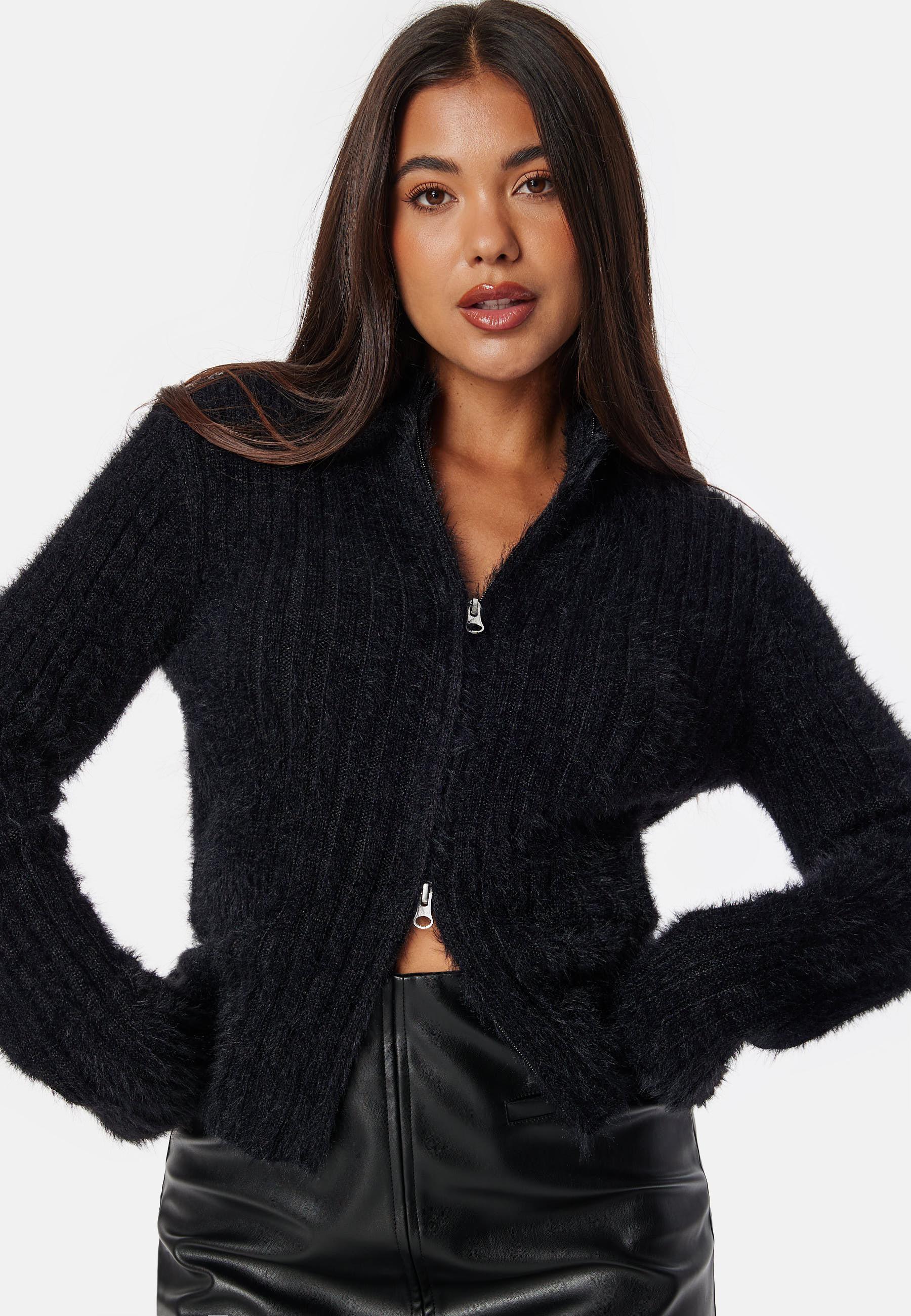 Rib Knitted Zip Cardigan 1