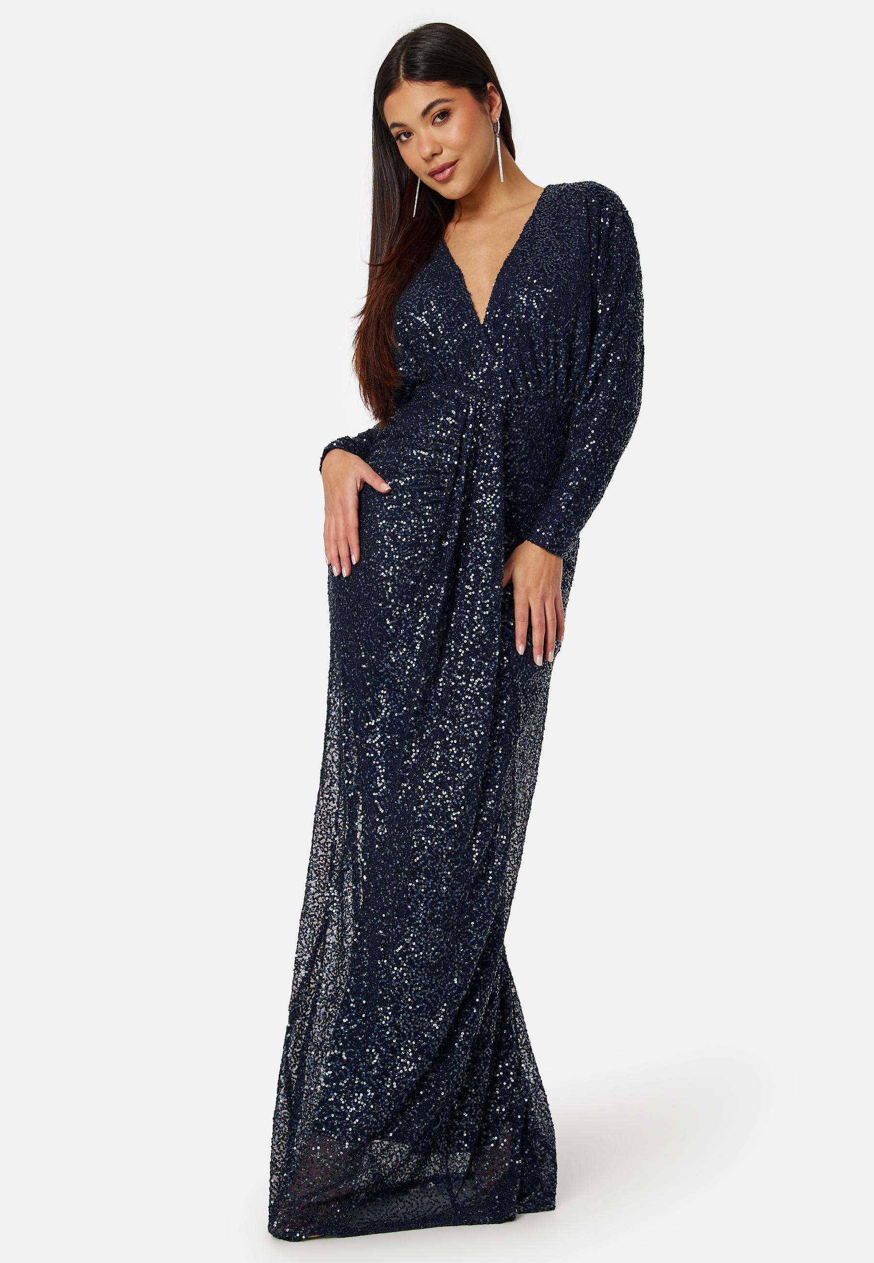 Sequin Deep V Maxi Dress 1