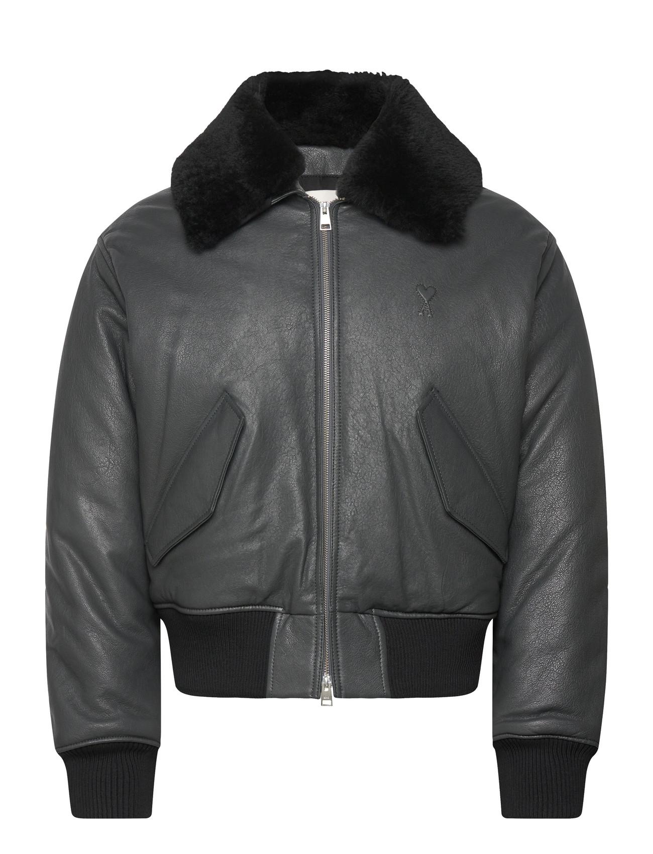 AMI Leather Zipped Jacket - - S