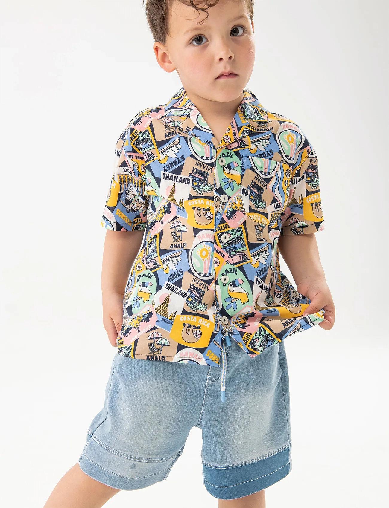 Boboli Knit Denim Bermuda Shorts - - 80