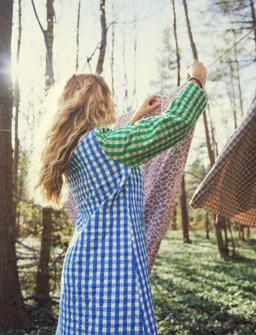 Juna Bæk&Bølge Beate Coat S/M Blå/Grøn - - S/M 25