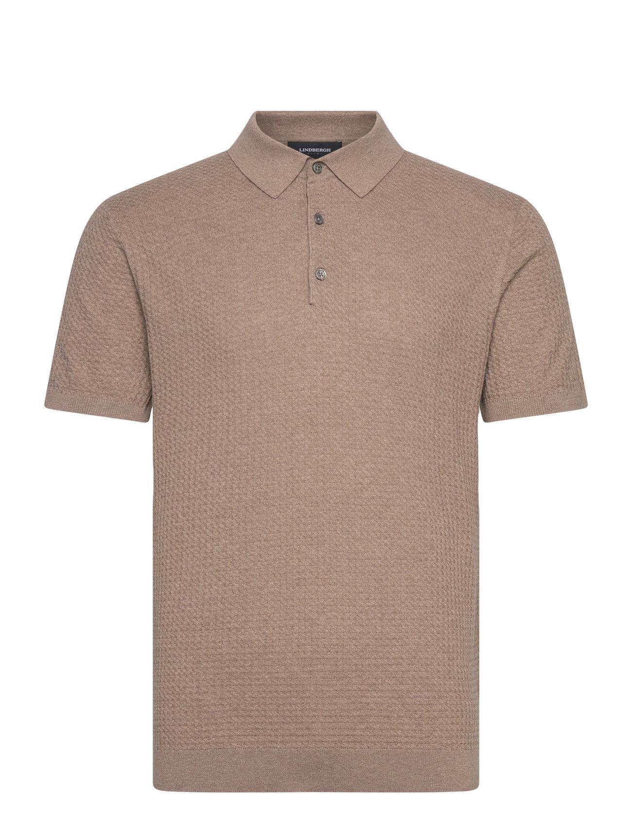 Lindbergh Black Knitted Cable Polo S/S - - S