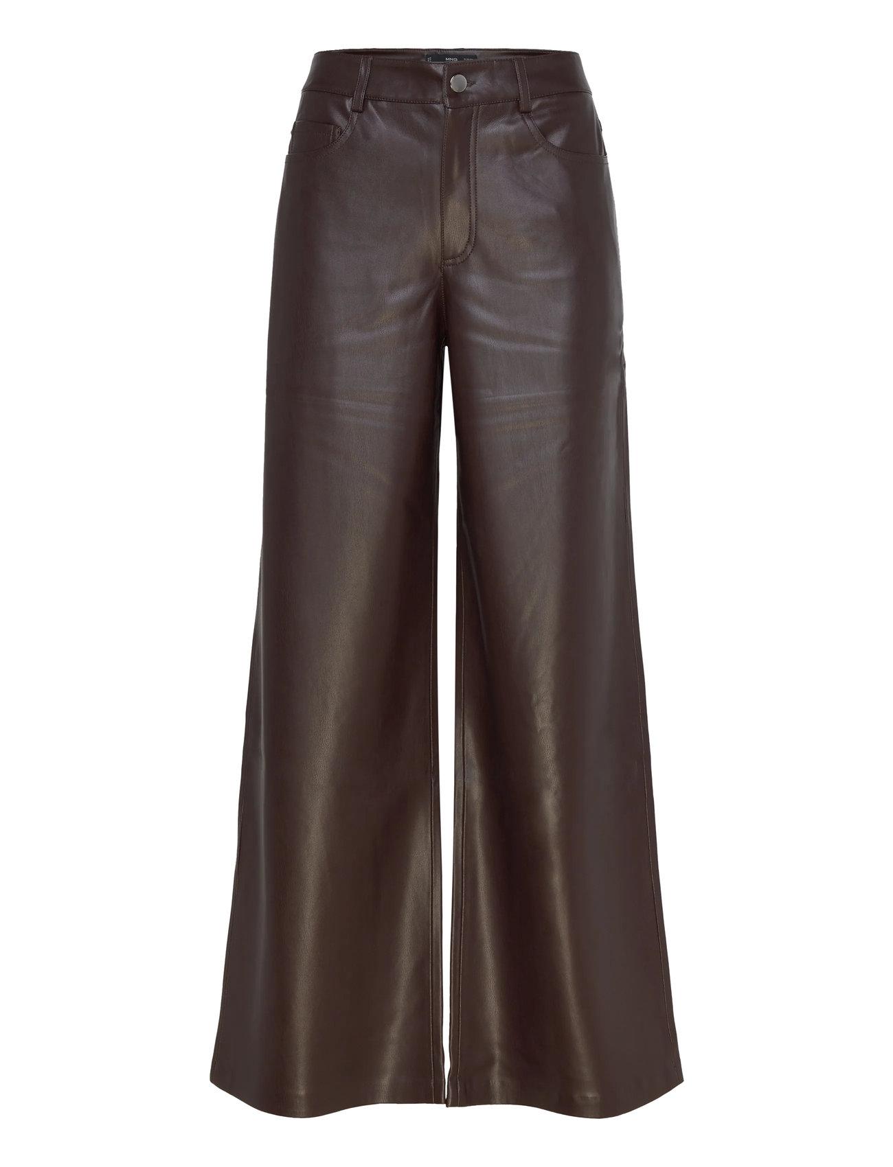 Mango Straight-Leg Faux-Leather Trousers - - 34