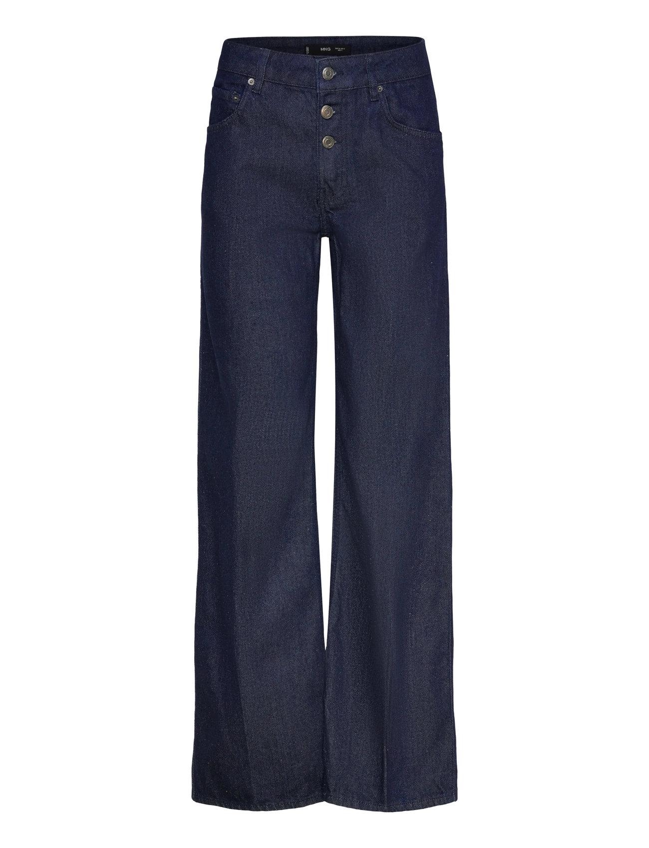 Mango Low-Rise Straight-Leg Jeans With Buttons - - 34