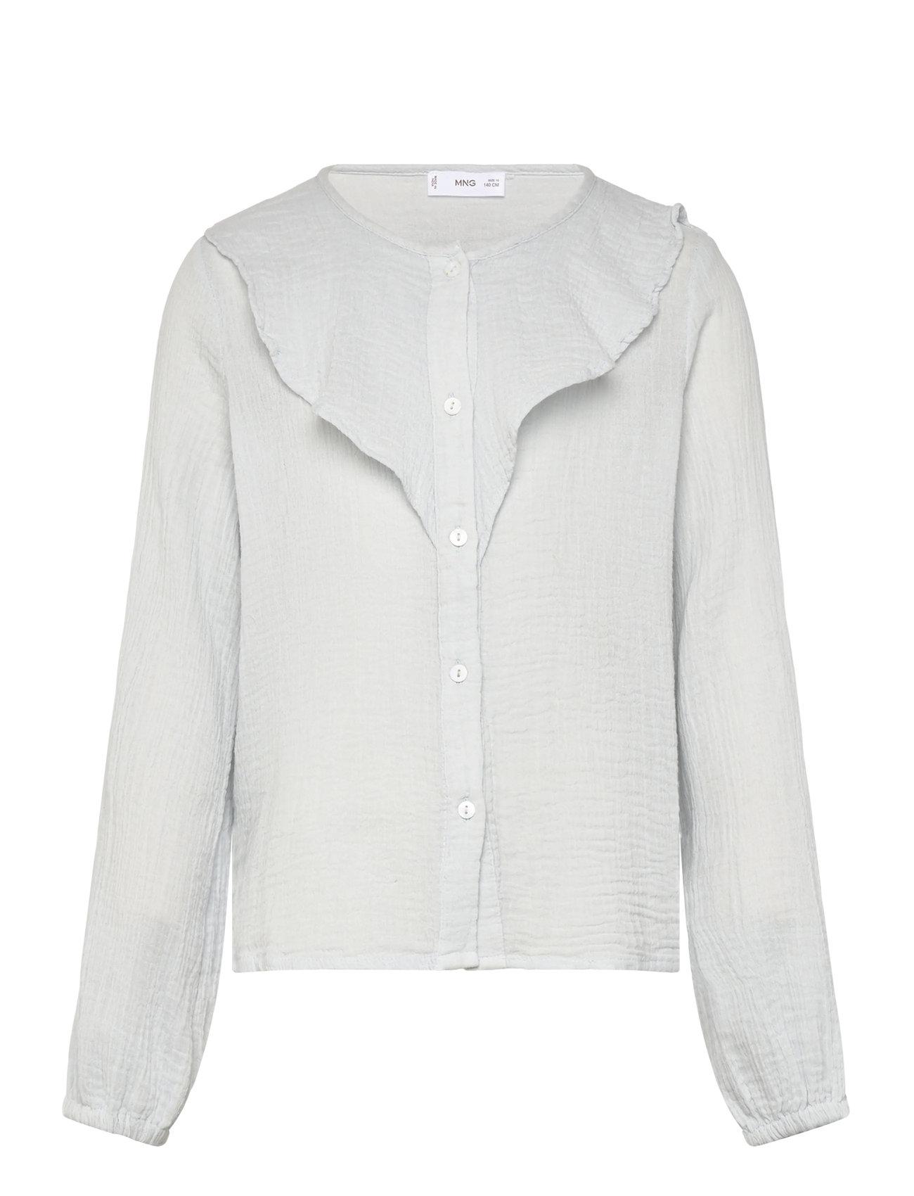 Mango Crinkled Ruffle Shirt - - 6 1