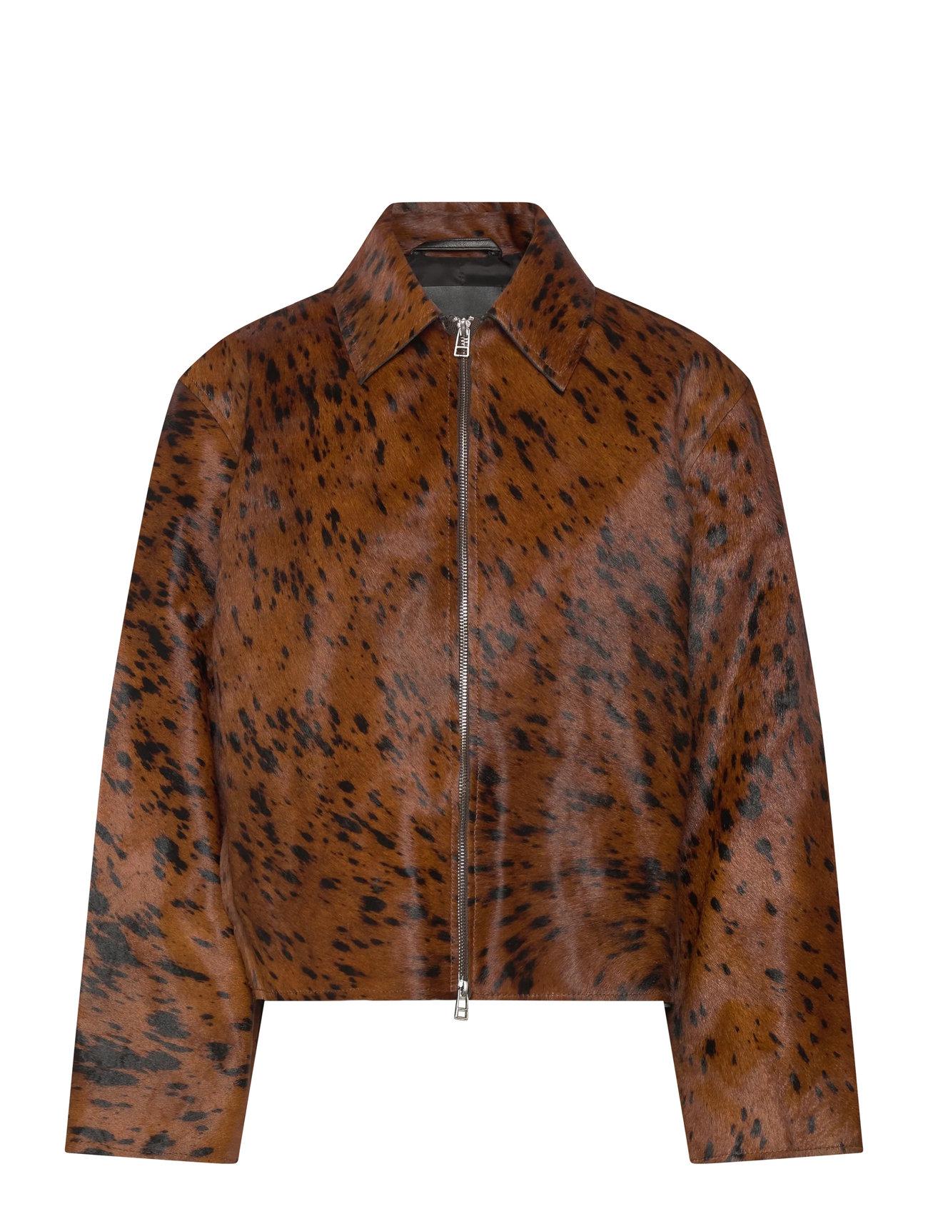 Mango 100% Leather Fur Jacket - - L