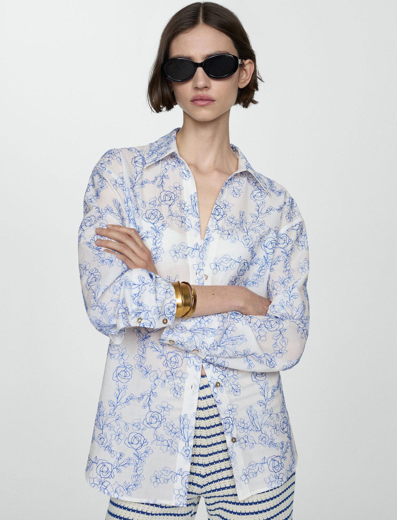 Mango Shirt With Floral Embroidery - - XS