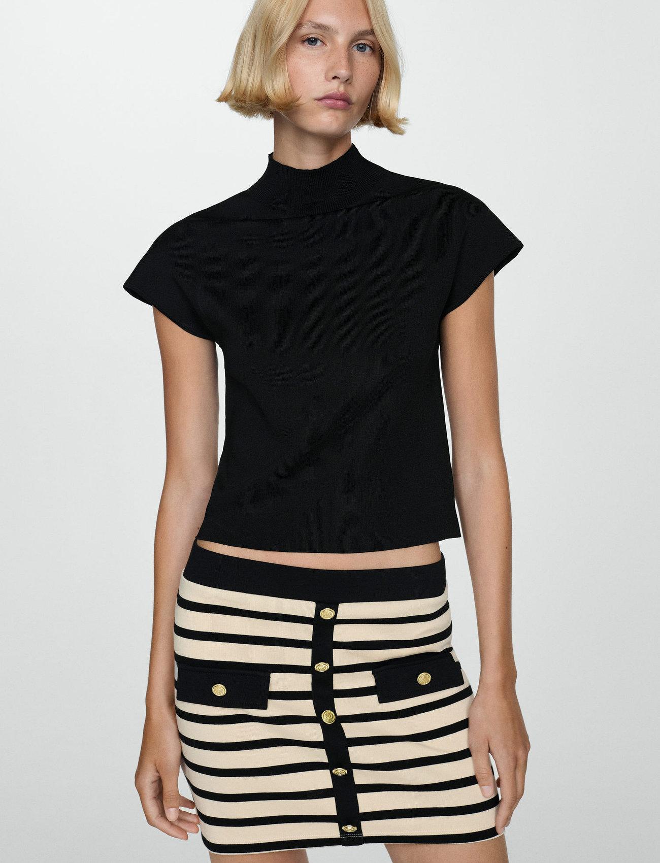 Mango Buttoned Knit Skirt - - XS