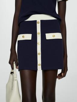 Mango Buttoned Knit Skirt - - XS 1