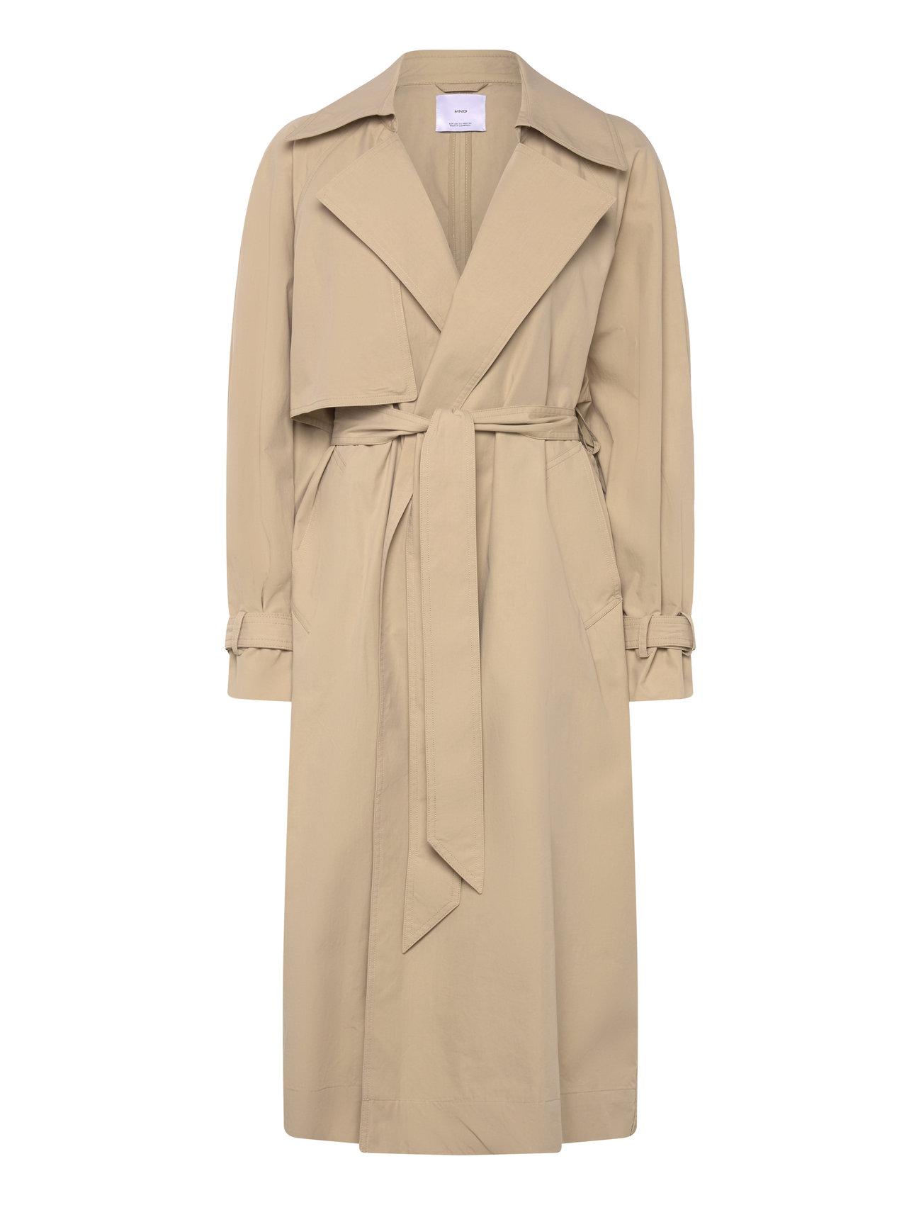 Mango Cotton Trench Coat With Belt - - S