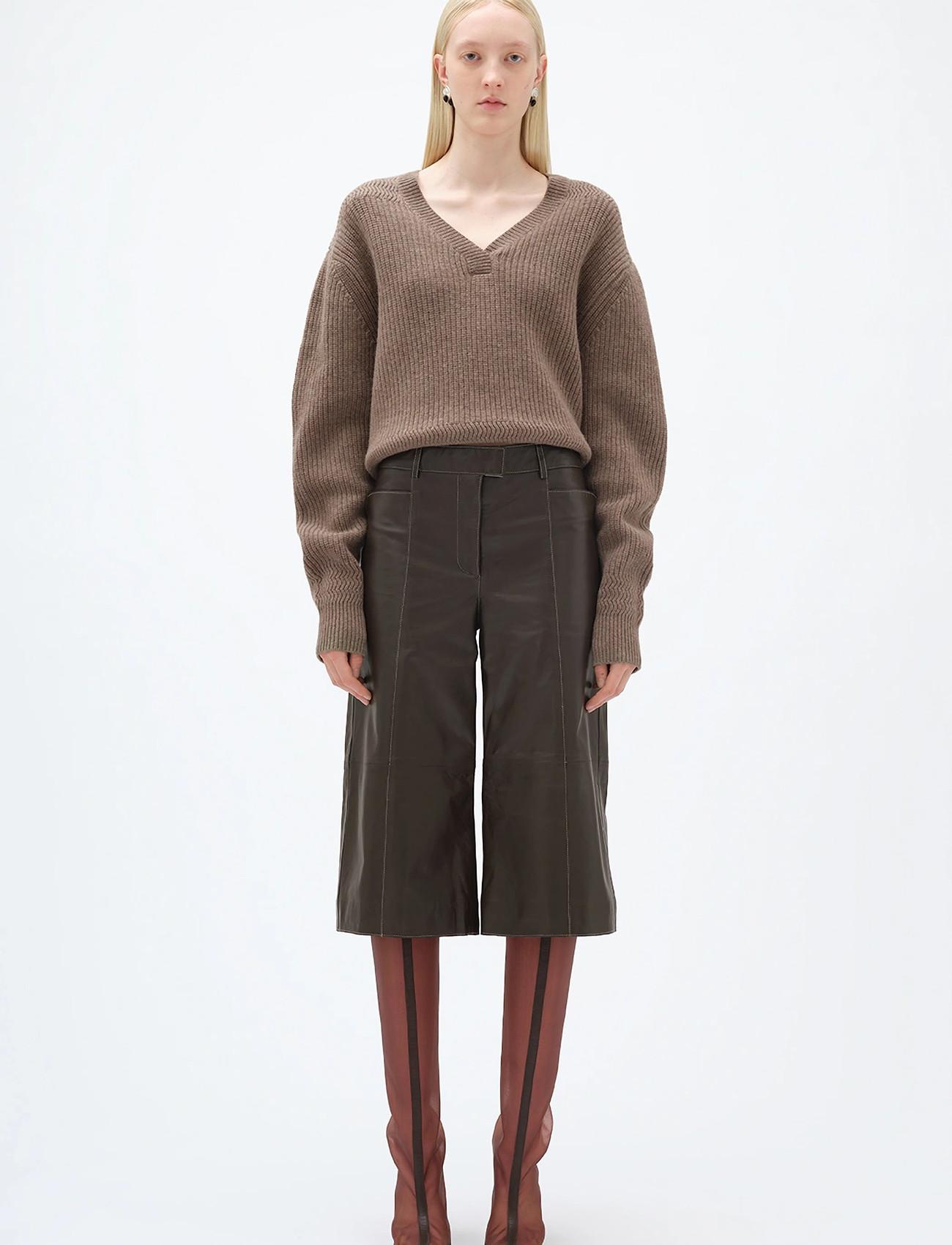 REMAIN Birger Christensen Short Wide Leather Pants - - 36