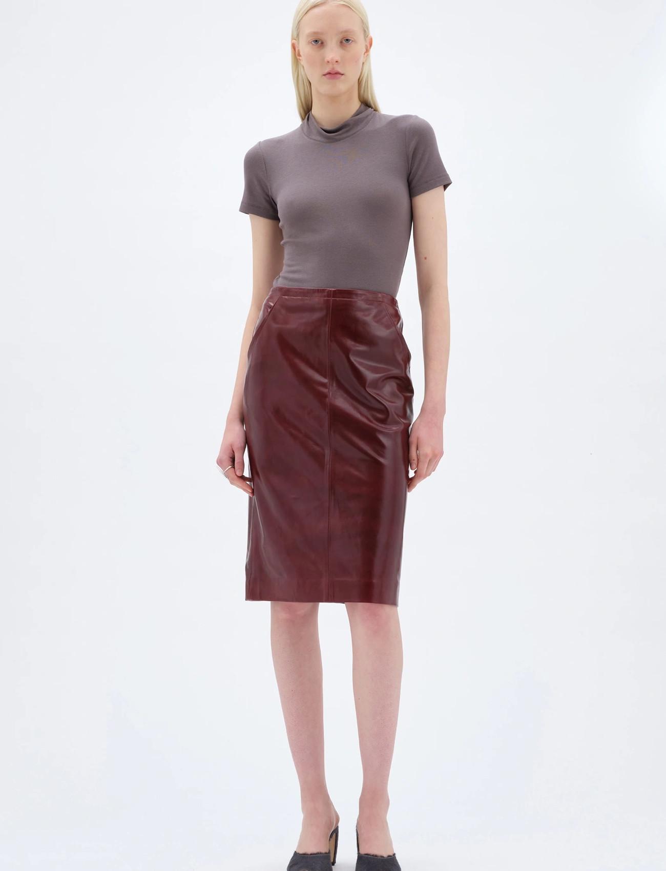 REMAIN Birger Christensen Midi Leather Skirt - - 34