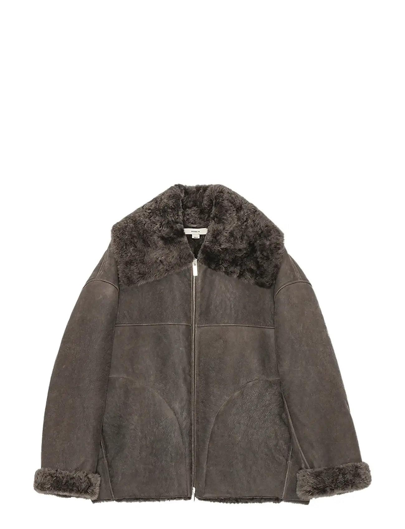 REMAIN Birger Christensen Shearling Bomber Jacket - - 36