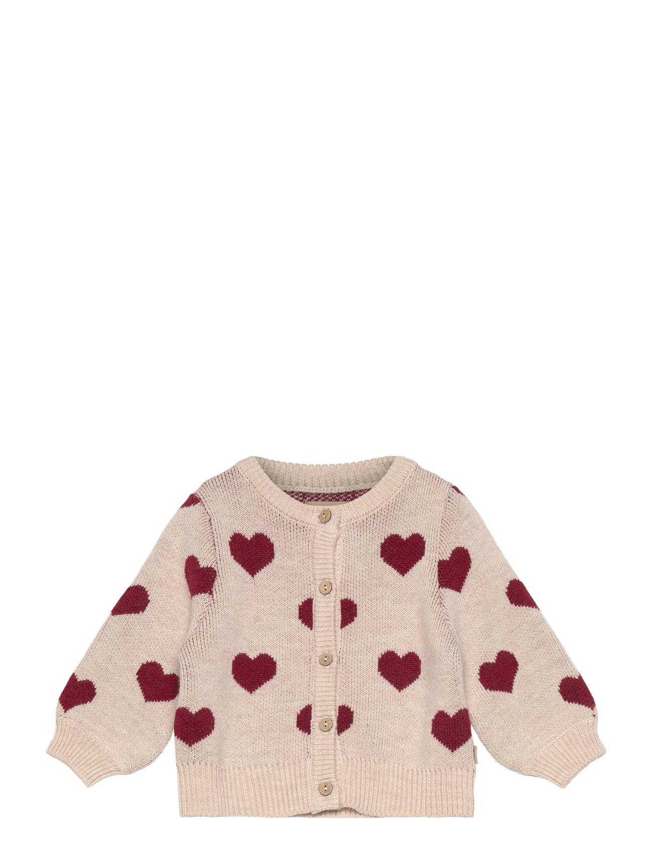 Wheat Jacquard Cardigan Hearts - - 74