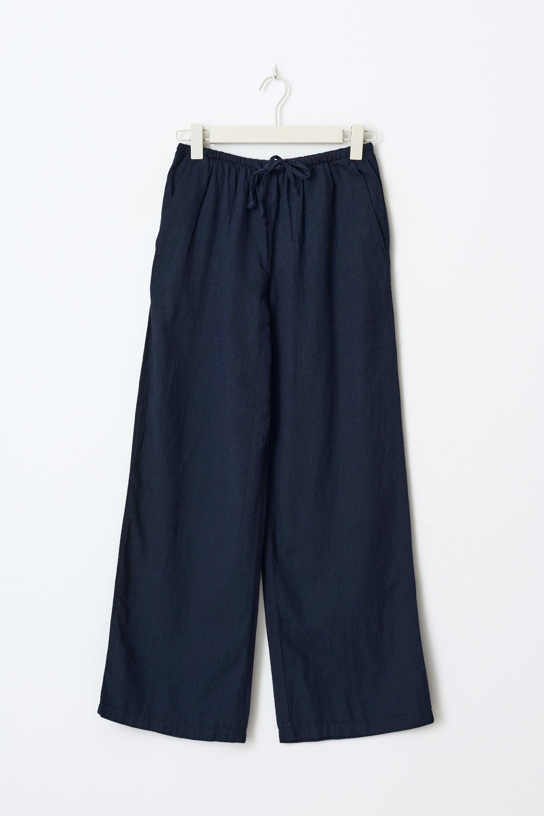 Petite linen blend trousers