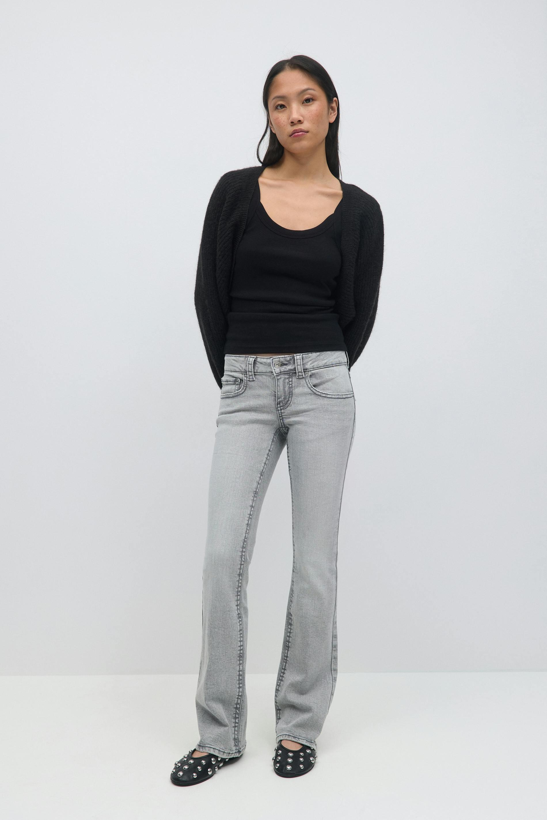 Gina Tricot - Y2k low bootcut jeans - Flare & bootcut jeans - Grå - 32 - Dam