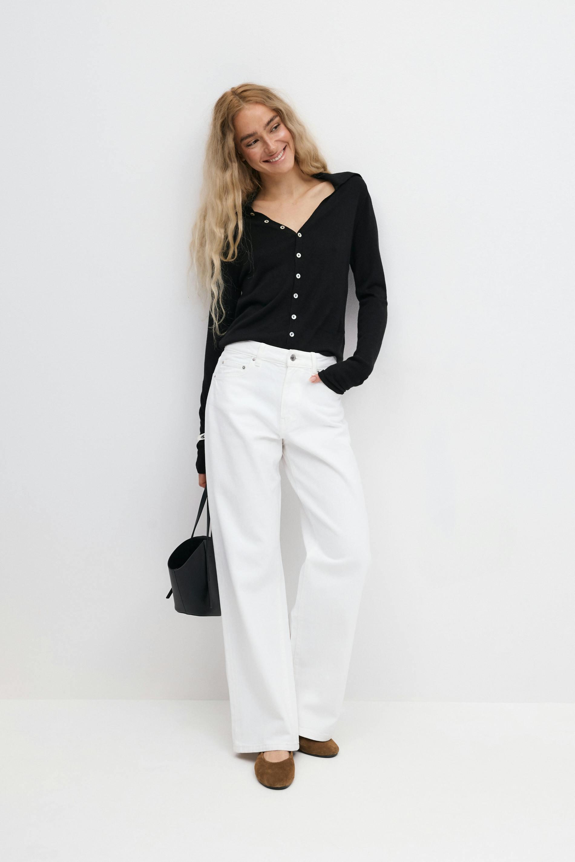 Gina Tricot - Perfect wide jeans - wide jeans - Vit - 32 - Dam