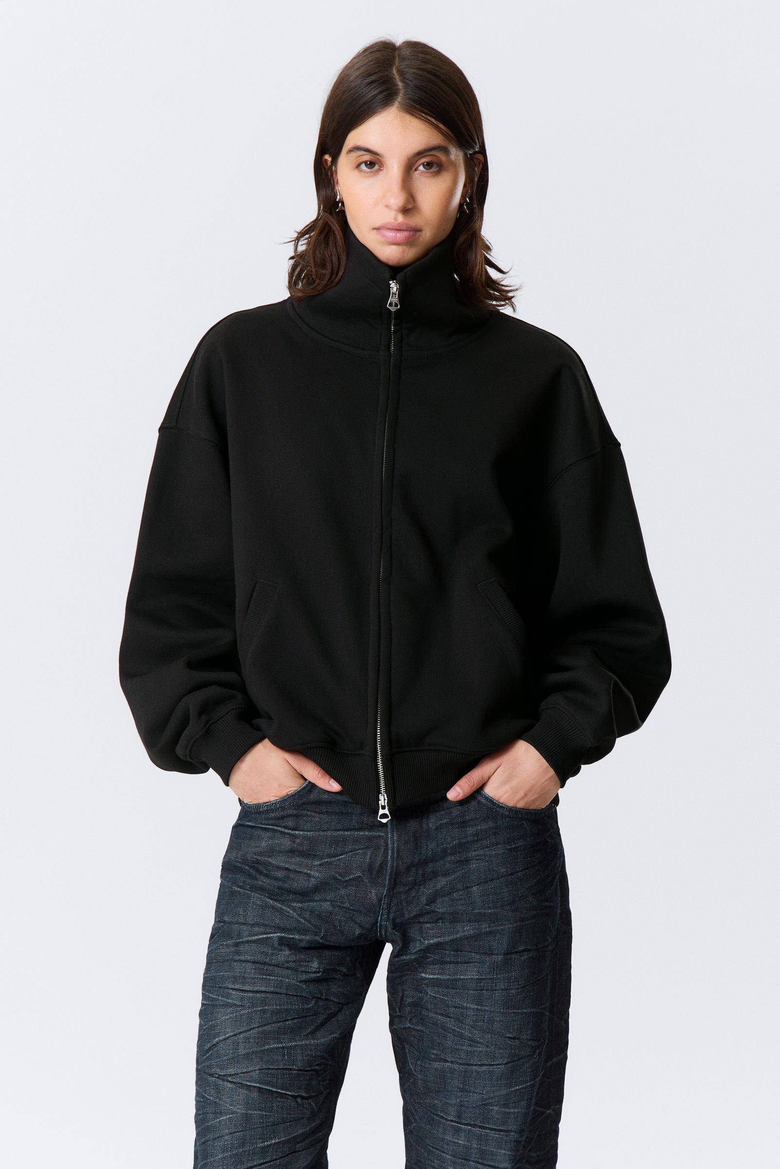 Loose Funnel Neck Zip Cardigan 1