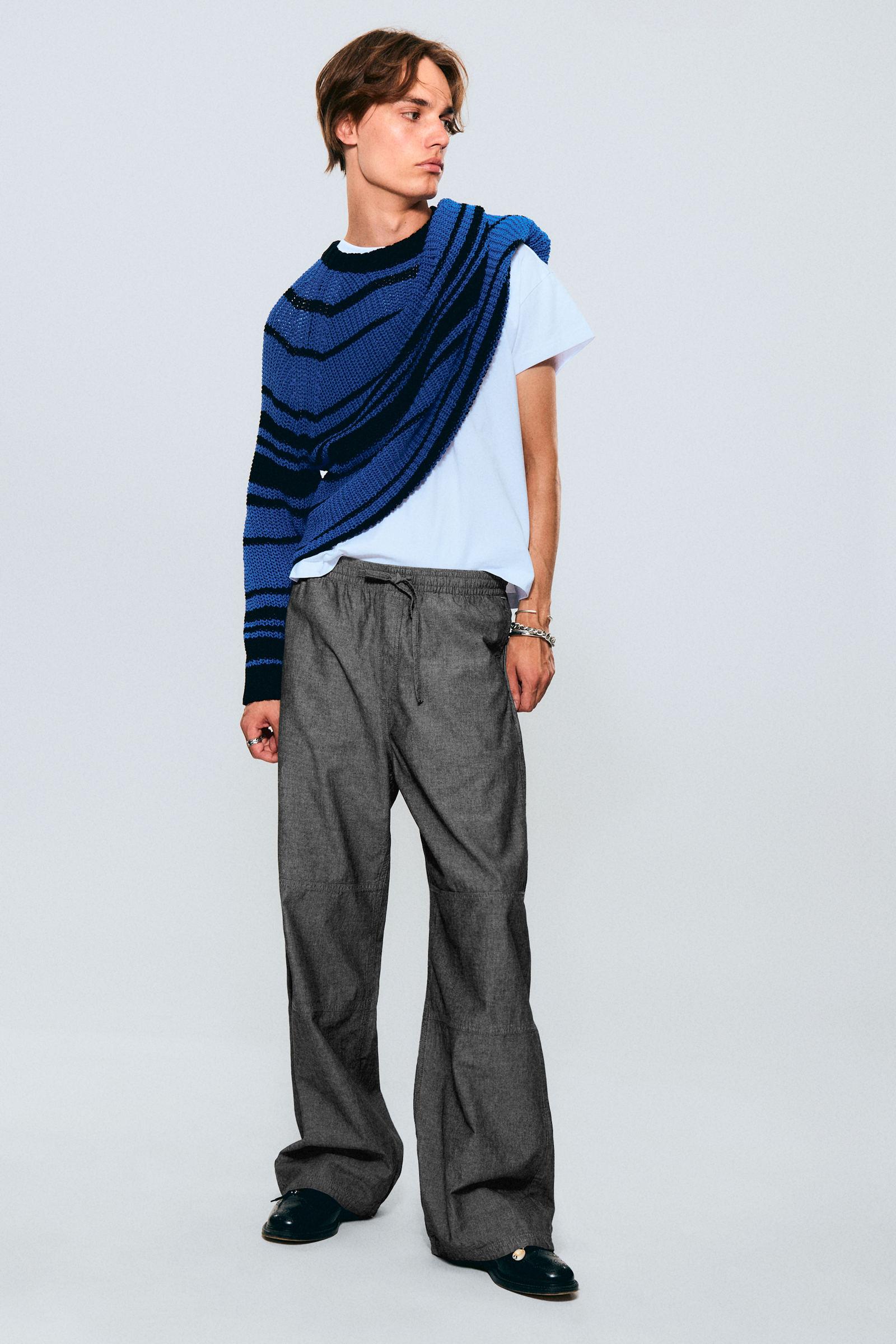 Loose Chambray Denim Trousers