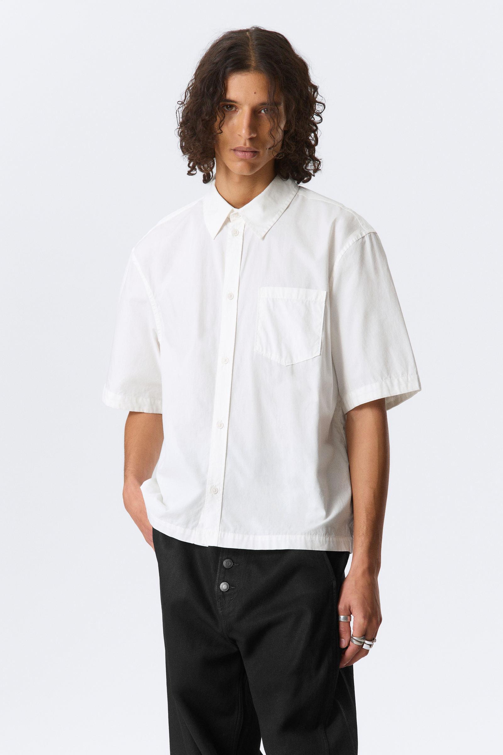 Relaxed Fit Short-Sleeved Cotton Shirt