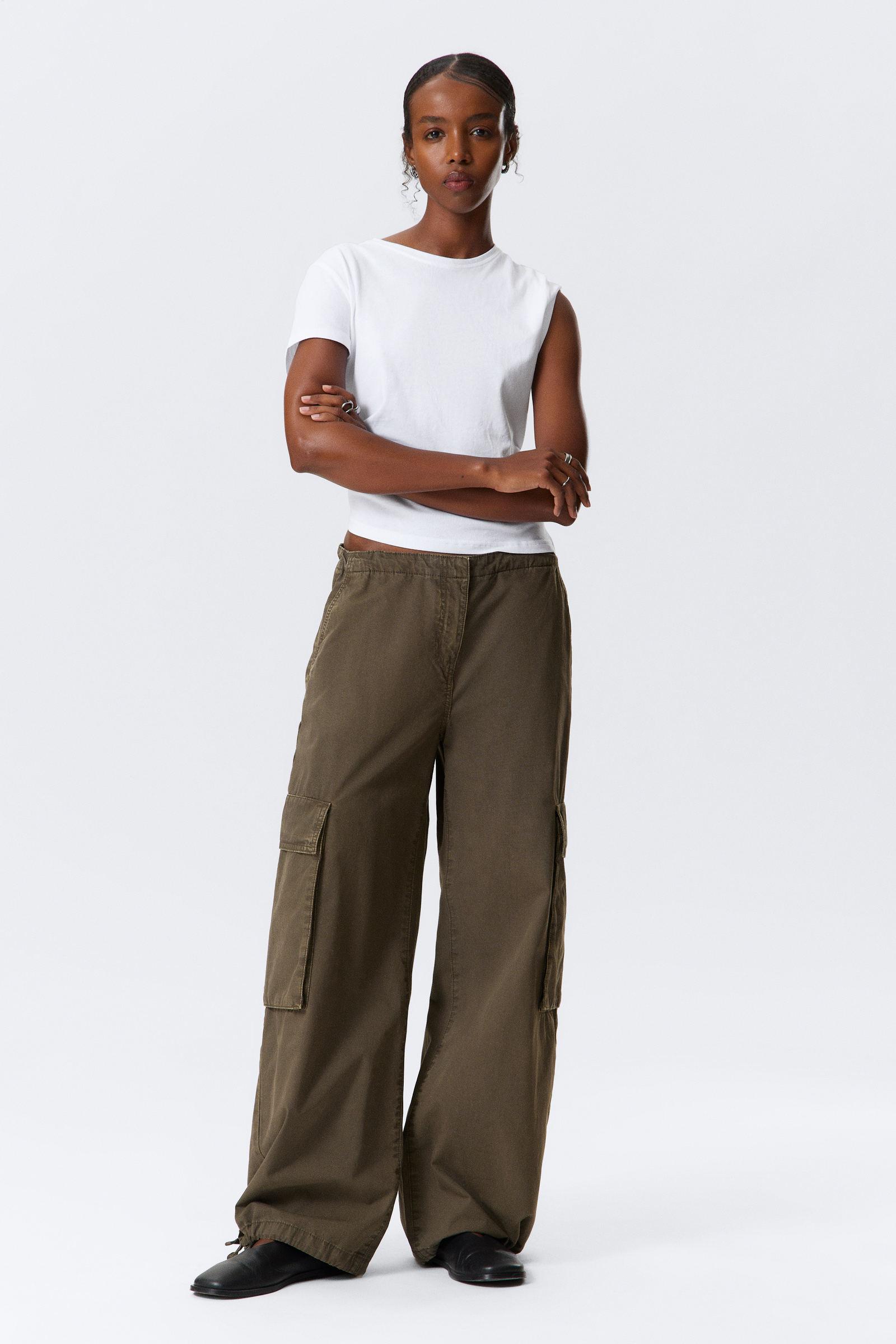 Relaxed Cotton Cargo Trousers