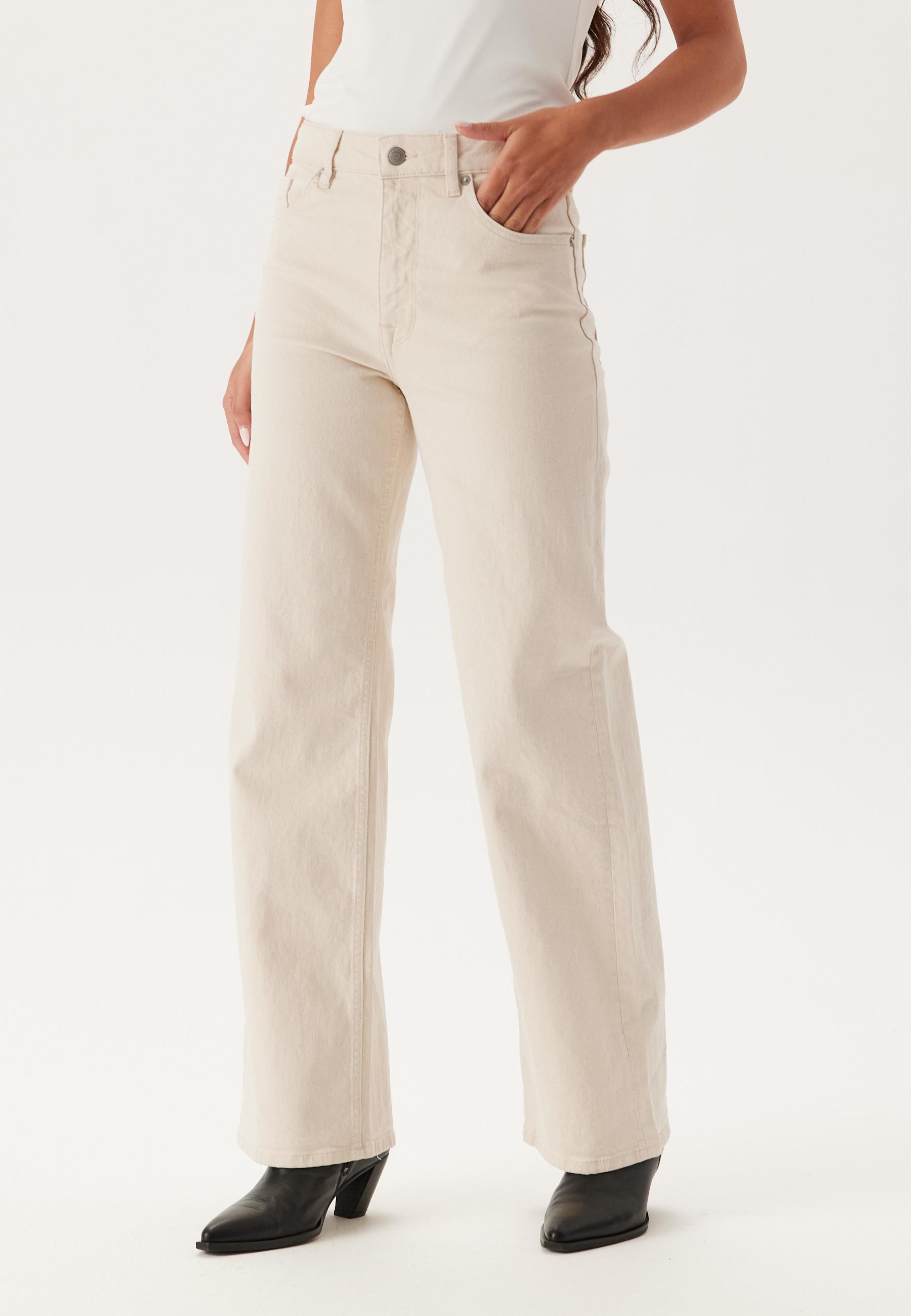 Slfalice Hw Wide Long Ecru Jea 1