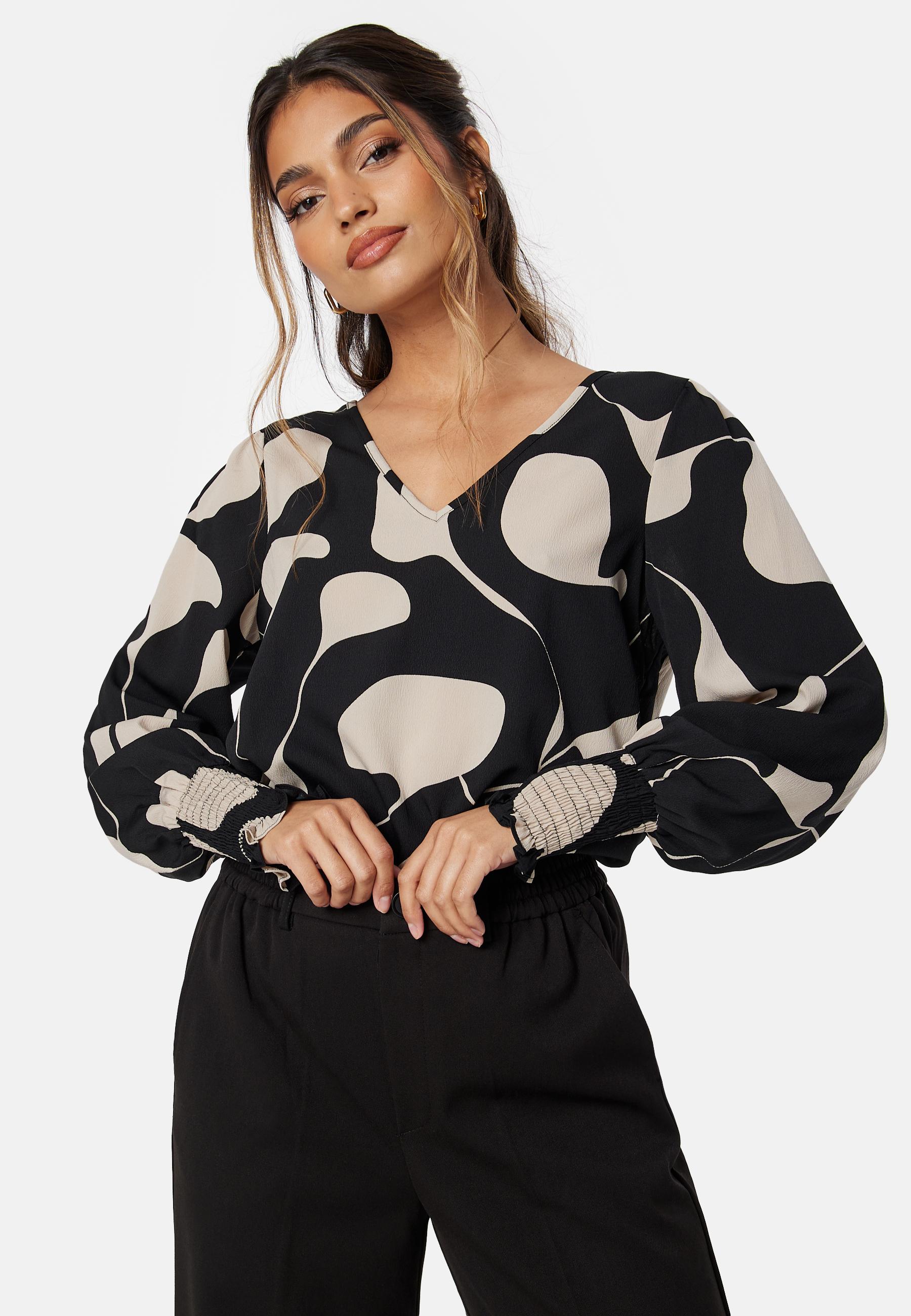 Vmlydia LS V-neck smock top 1