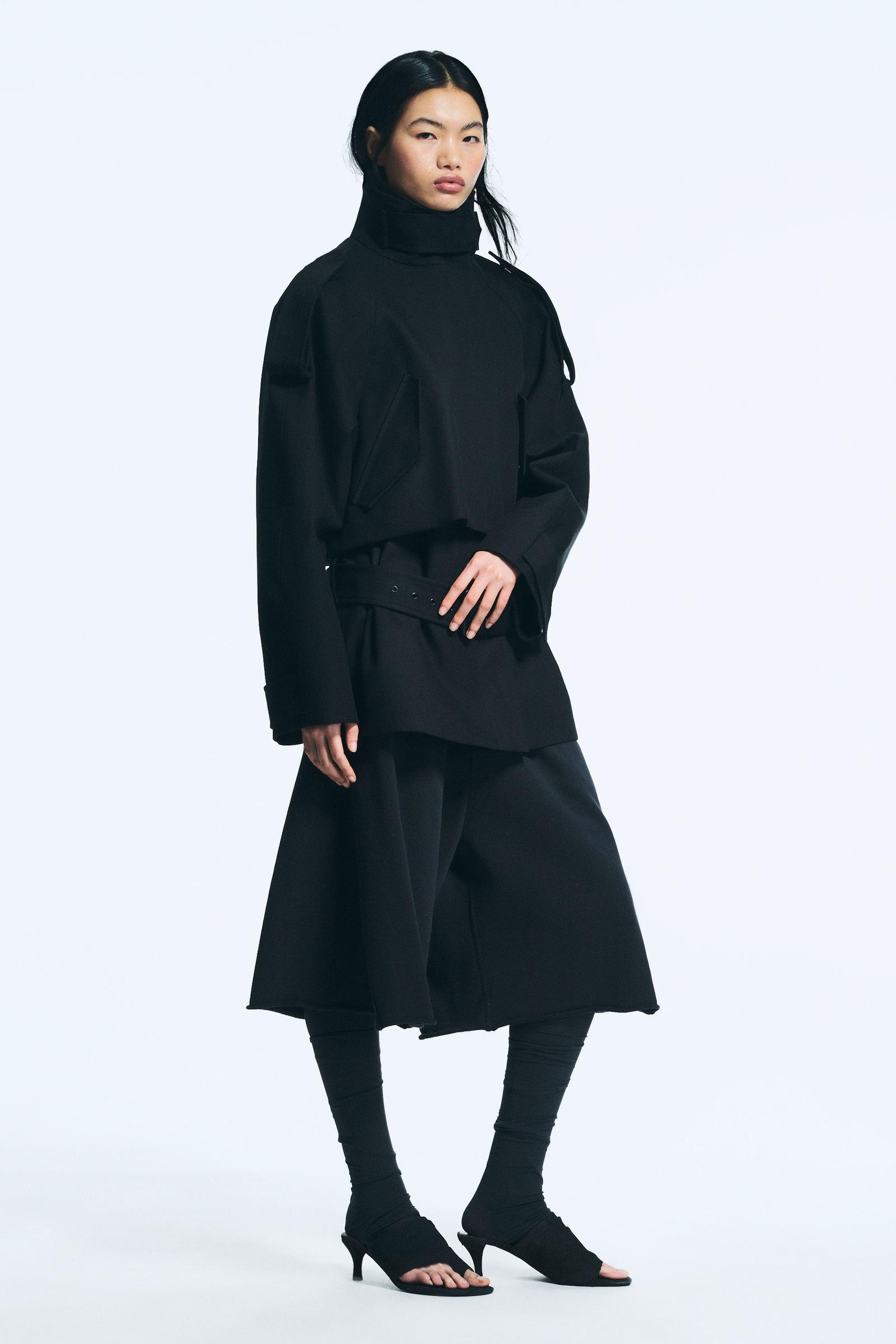 Oversized Belted Nylon Trench Coat 1