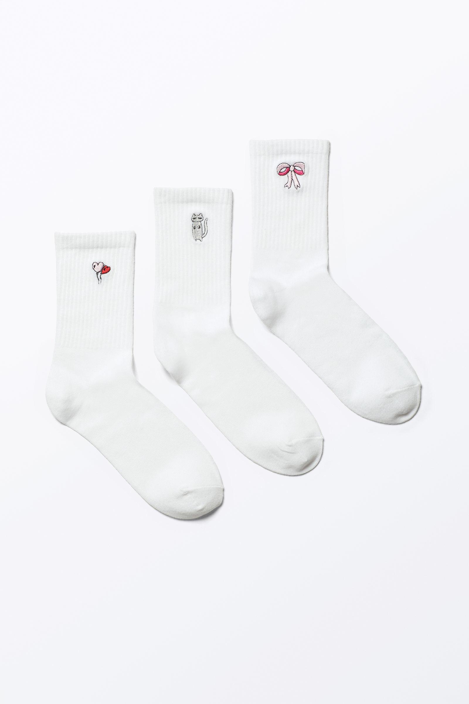 3-pack Embroidered Socks 1