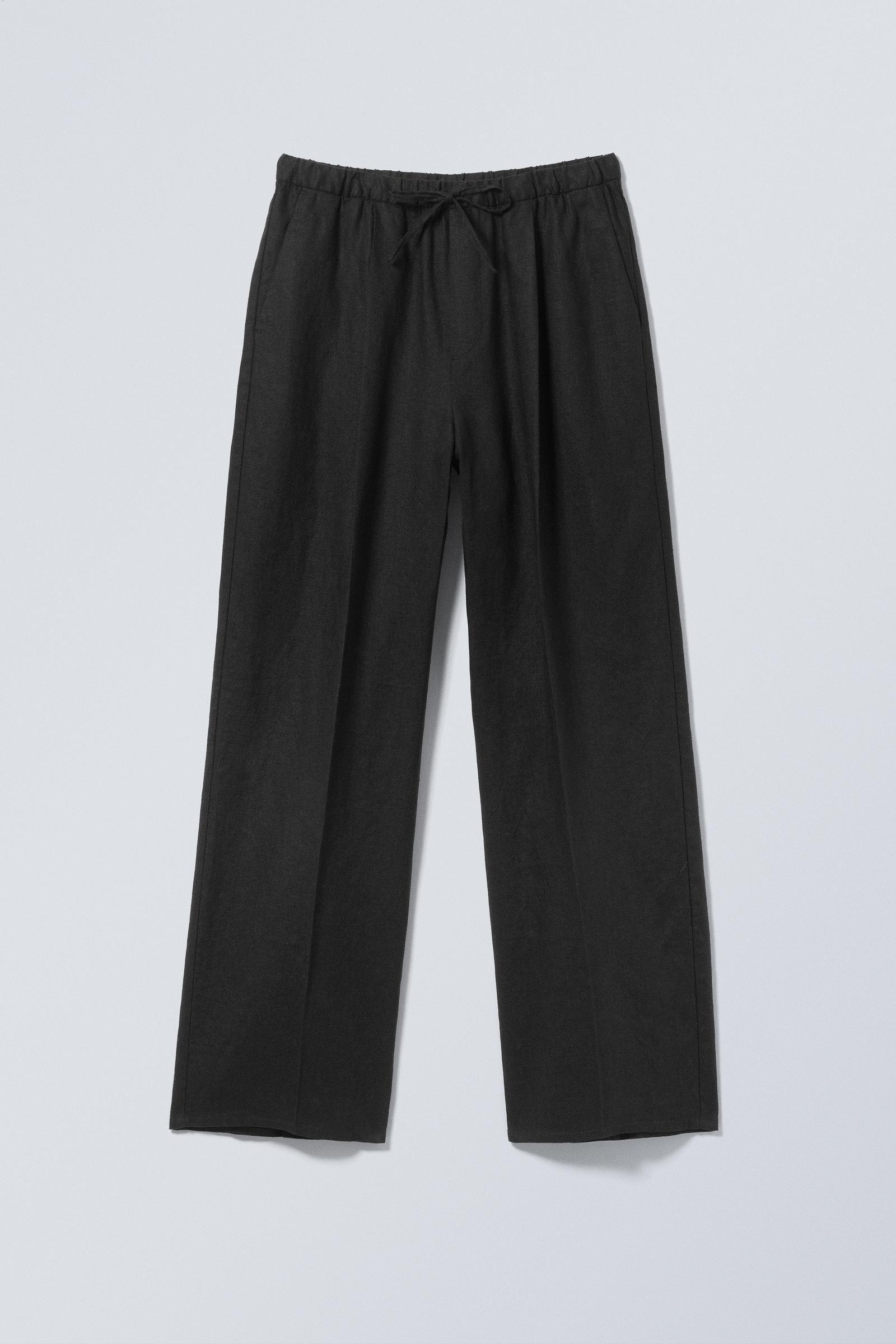 Loose Fit Straight Leg Linen Trousers 1